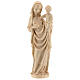 Estatua Virgen con niño de estilo gótico de madera natural de la Val Gardena, acabado con cera transparente, 25 cm s1