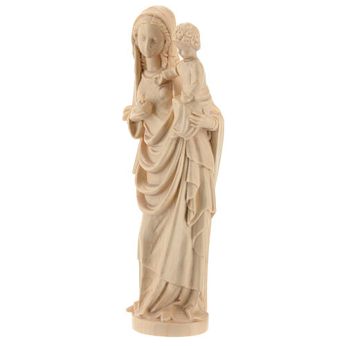 Virgin Mary statue with baby, gothic style 25cm, natural wax Val 3