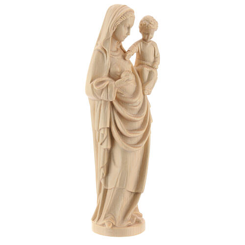 Virgin Mary statue with baby, gothic style 25cm, natural wax Val 4