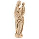 Virgin Mary statue with baby, gothic style 25cm, natural wax Val s4