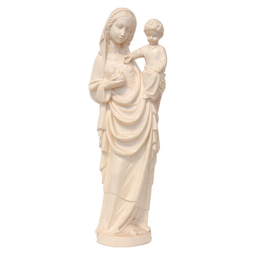 Virgin with Child in Gothic style, 10 in, patinated wood of Val Gardena 1