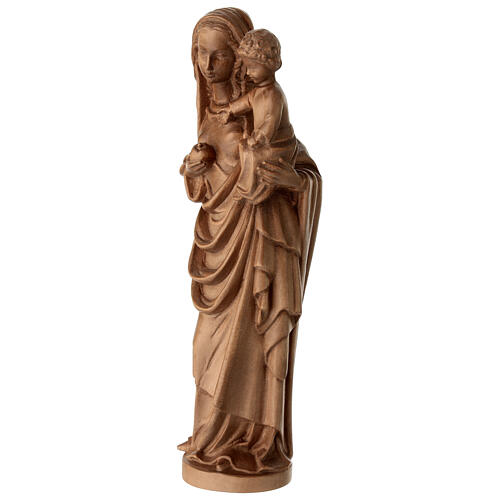 Virgin with Child in Gothic style, 10 in, patinated wood of Val Gardena 3