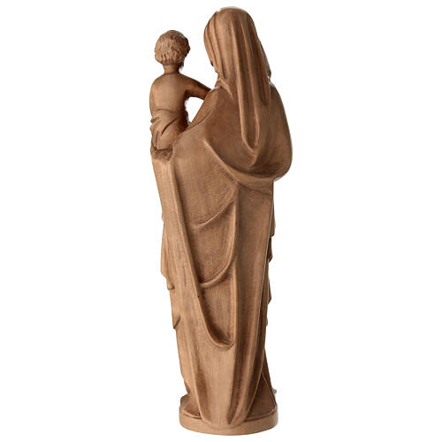 Virgin with Child in Gothic style, 10 in, patinated wood of Val Gardena 6