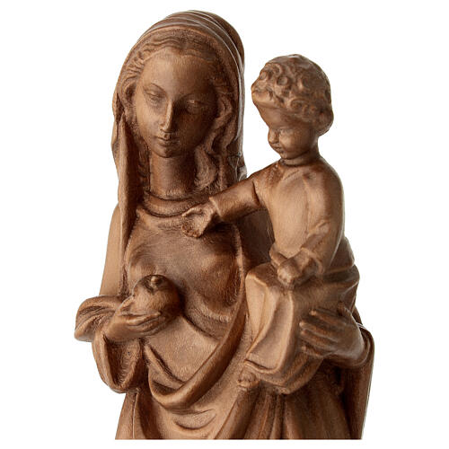Virgin Mary and Child statue Gothic style 25cm patinated Valgardena wood 4