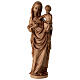 Virgin Mary and Child statue Gothic style 25cm patinated Valgardena wood s1