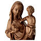 Virgin Mary and Child statue Gothic style 25cm patinated Valgardena wood s2