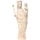 Vierge à l'Enfant avec sceptre 25 cm style gotique naturel ciré s1