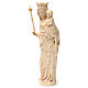 Vierge à l'Enfant avec sceptre 25 cm style gotique naturel ciré s4
