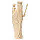 Vierge à l'Enfant avec sceptre 25 cm style gotique naturel ciré s6