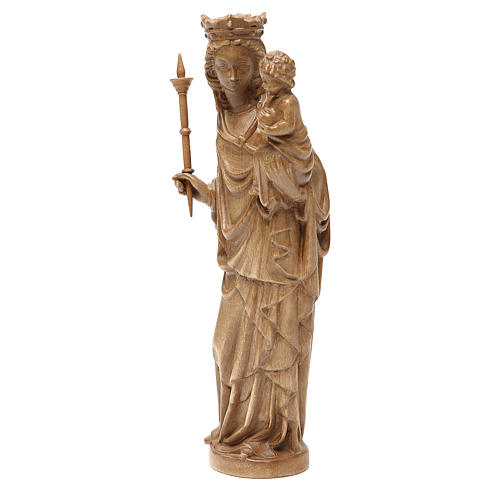 Virgen con Niño y Cetro 25 cm estilo gótico madera patinada 2