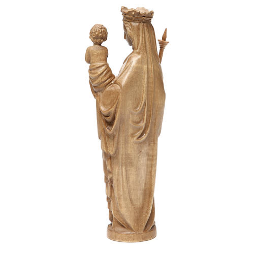 Virgen con Niño y Cetro 25 cm estilo gótico madera patinada 3