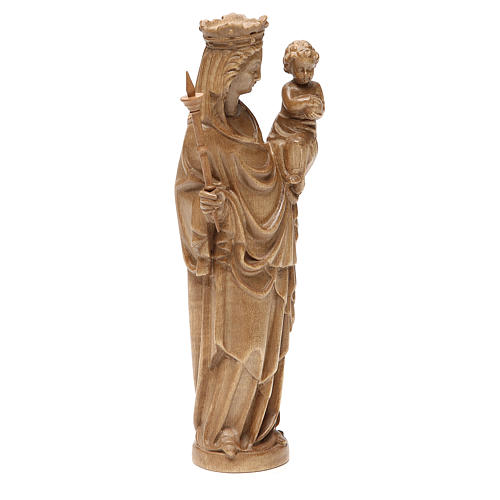 Virgen con Niño y Cetro 25 cm estilo gótico madera patinada 4