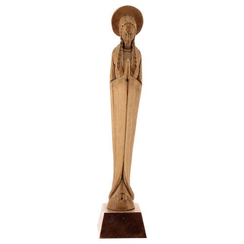Estatua Virgen estilizada de madera patinada de la Val Gardena 1