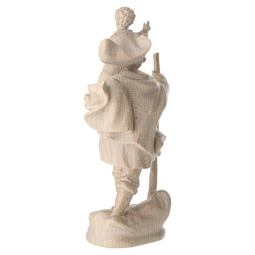 Imagen San Cristóbal con niño de madera natual de la Val Gardena, acabado con cera transparente, 22 cm 7