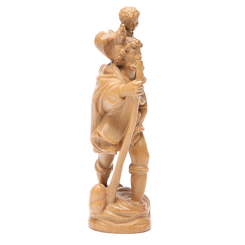 Estatua San Cristóbal con niño madera patinada de la Val Gardena 4
