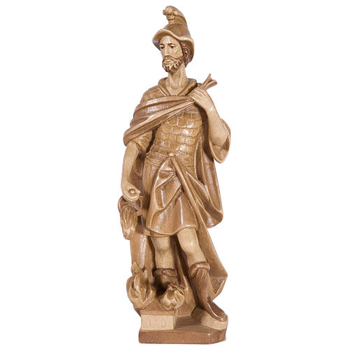Saint Florian 27cm in multi-patinated Valgardena wood 1