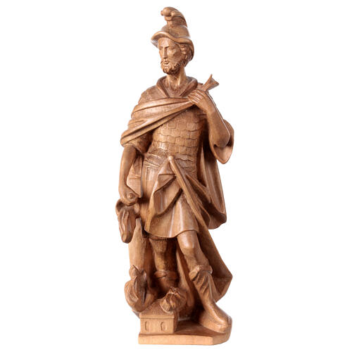 Estatua San Florián de madera patinada de la Val Gardena, 27 cm 1