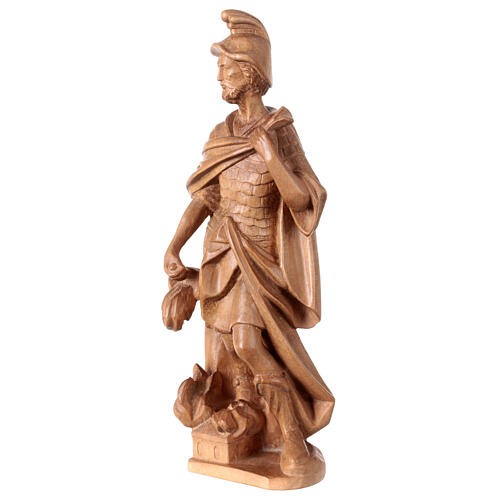 Estatua San Florián de madera patinada de la Val Gardena, 27 cm 3