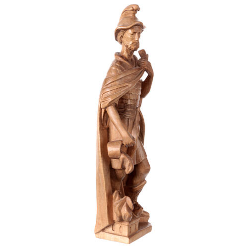 Estatua San Florián de madera patinada de la Val Gardena, 27 cm 4