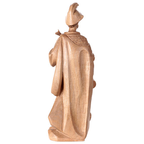 Estatua San Florián de madera patinada de la Val Gardena, 27 cm 5