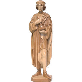 Saint Damien with mortar 25cm in multi-patinated Valgardena wood