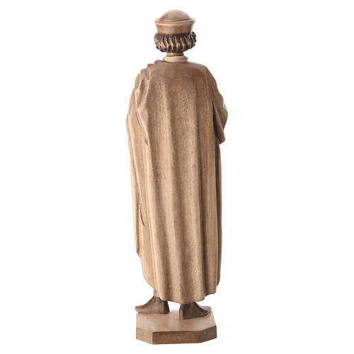 Saint Damien with mortar 25cm in multi-patinated Valgardena wood 6