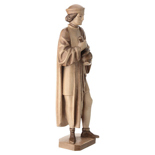 Saint Damien avec mortier 25 cm bois patiné multinuance Valgarde 5