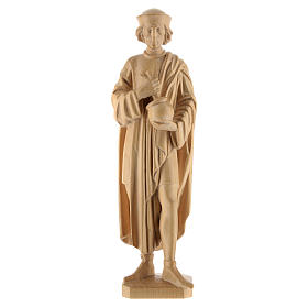 Saint Damien avec mortier 25 cm bois naturel ciré Valgardena