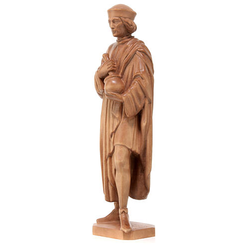Estatua San Damián con mortero de madera patinada de la Val Gardena, 25 cm 3
