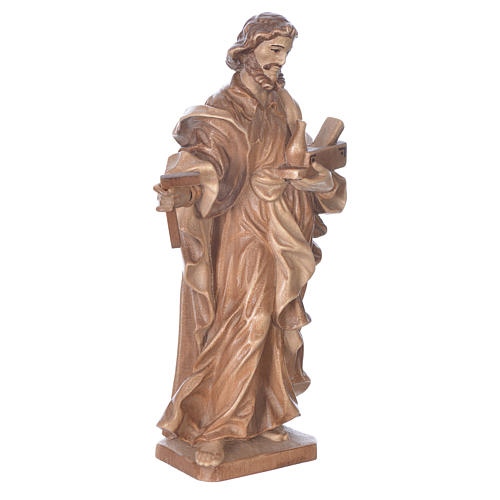 Saint Joseph the worker statue in multi-patinated Valgardena wood 3