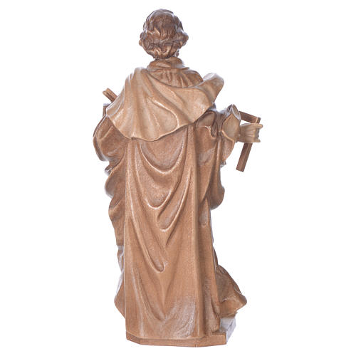 Saint Joseph the worker statue in multi-patinated Valgardena wood 4