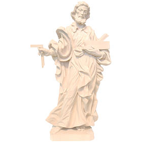 Saint Joseph the worker statue in natural wax Valgardena wood