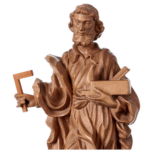 Saint Joseph the worker statue in patinated Valgardena wood 2