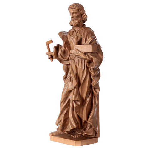 Saint Joseph the worker statue in patinated Valgardena wood 3