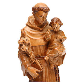 Saint Anthony with baby statue in multi-patinated Valgardena woo
