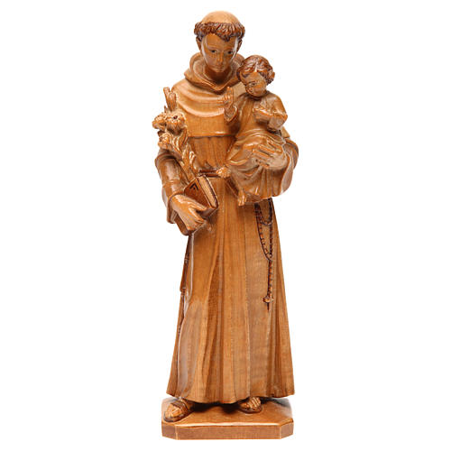 Saint Anthony with baby statue in multi-patinated Valgardena woo 1