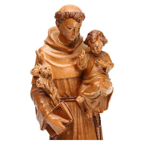 Saint Anthony with baby statue in multi-patinated Valgardena woo 2