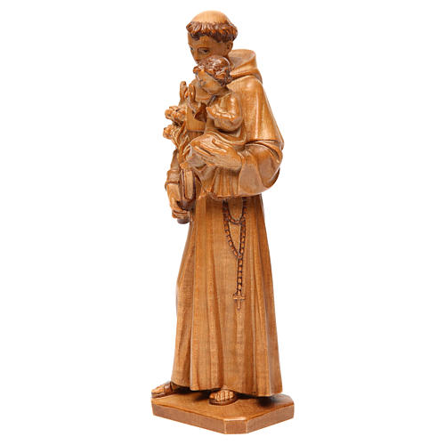 Saint Anthony with baby statue in multi-patinated Valgardena woo 3