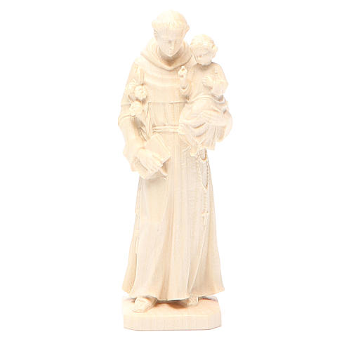 Saint Anthony with baby statue in natural wax Valgardena wood 1