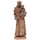Estatua San Antonio con niño de madera patinada de la Val Gardena s1