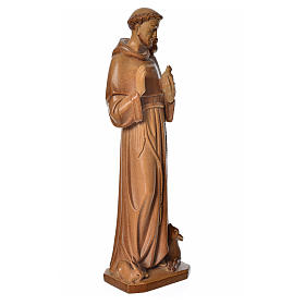 Saint Francis of Assisi statue in multi-patinated Valgardena woo