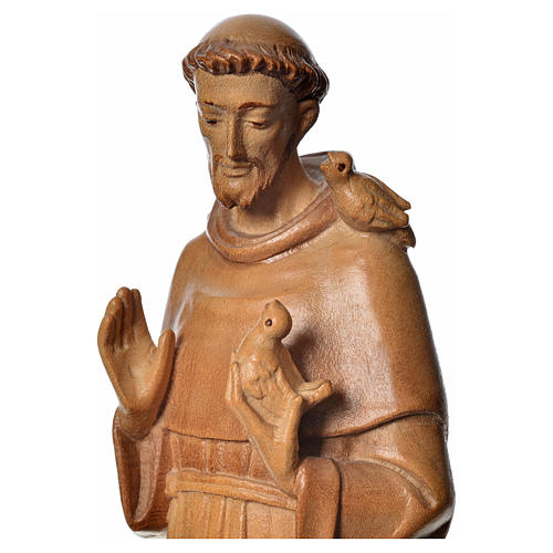 Saint Francis of Assisi statue in multi-patinated Valgardena woo 4