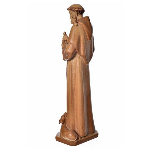 Święty Franciszek z Asyżu drewno Valgardena multipatynowane 3