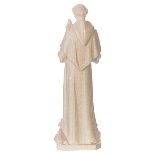Saint Francis of Assisi statue in natural wax Valgardena wood 2