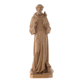 Saint Francis of Assisi statue in patinated Valgardena wood