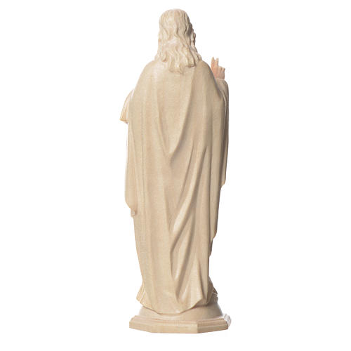 Sacred Heart of Jesus statue in natural wax Valgardena wood 2