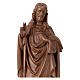 Estatua Sagrado Corazón de Jesús de madera patinada de la Val Gardena s2