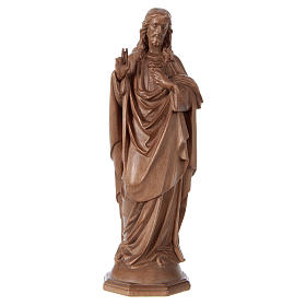 Sacred Heart of Jesus statue in patinated Valgardena wood