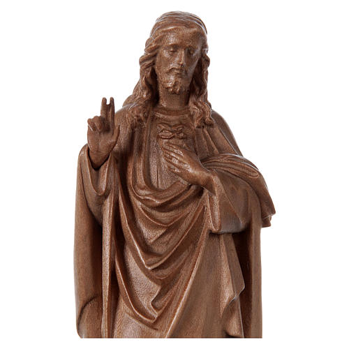 Sacred Heart of Jesus statue in patinated Valgardena wood 2