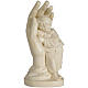 Estatua mano protectora con niño de madera natural de la Val Gardena, acabado con cera transparente s1